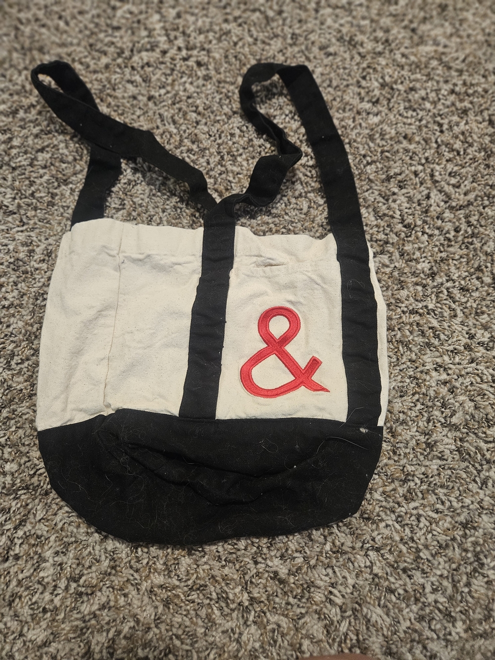 Source Unknown Canvas Tote with Black Trim and Red Ampersand